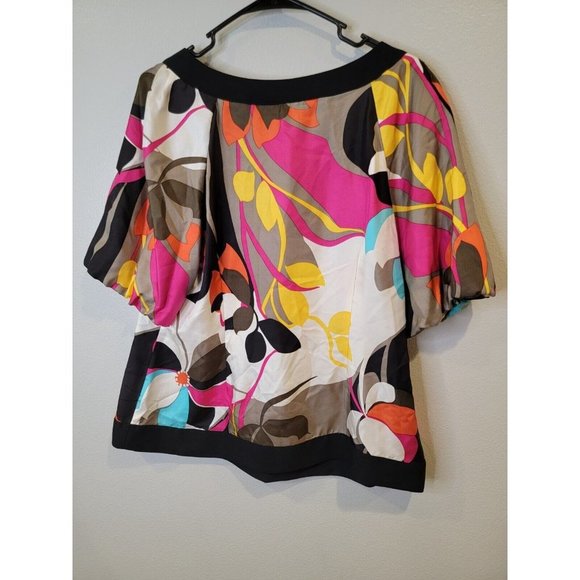 Nygard Collection Size 12 Women's Blouse 100% Silk Geometric Print Top - Picture 4 of 6